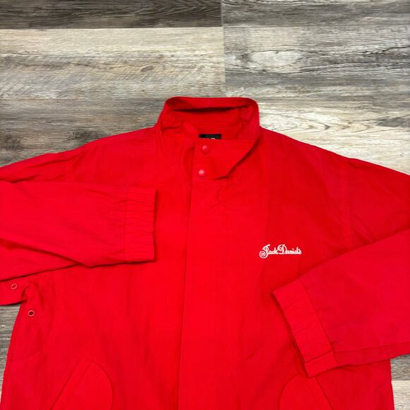 Vintage‎ 90sJack Daniels Gear Red Mens Large Nylon Waterproof Windbreaker Jacket - Picture 1 of 11